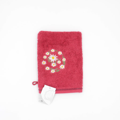 Gant de toilette edelweiss rouge