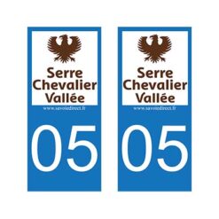 Deux Autocollants pour Voiture Logo Serre Chevalier