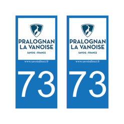 Deux Autocollants pour Voiture Logo Pralognan