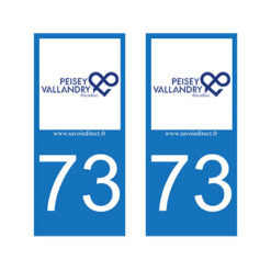 Deux autocollants pour Voiture Logo Peisey-Vallandry