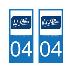 Deux Autocollants pour Voiture Logo Val d'Allos