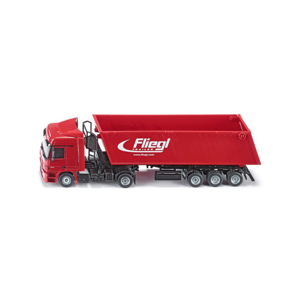 Siku 1796 – Camion Benne Basculante Avec Toit Amovible 1:87 – Vert/Orange – Semi-Remorque Détachable – Jouet Camion Miniature Réaliste