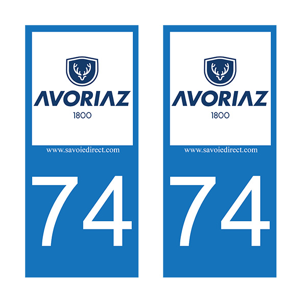 Autocollant plaque immatriculation 74 Avoriaz - Station