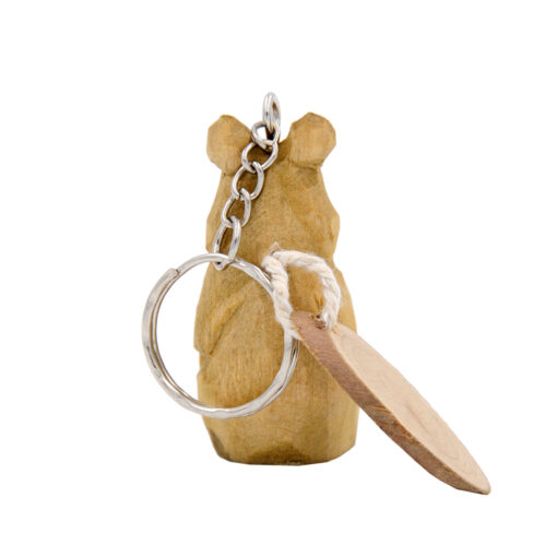 Porte-clés bois sculpté Ours – Image 2