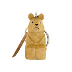 Porte-clés bois sculpté Ours