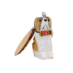 Porte-clés bois sculpté Saint-Bernard