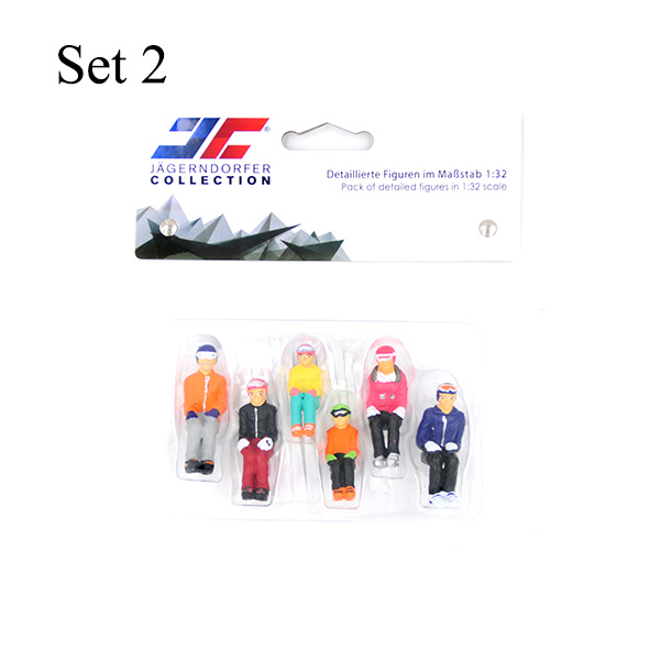 JC collection 54200 - 6 personnages MINIATURES assis avec skis - 1:32 