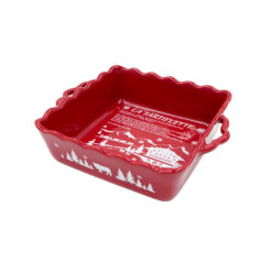 Plat à tartiflette carré rouge
