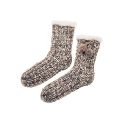 Chaussons chaussettes tricot chinés lin
