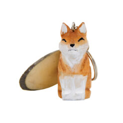 Porte-clés bois sculpté Renard