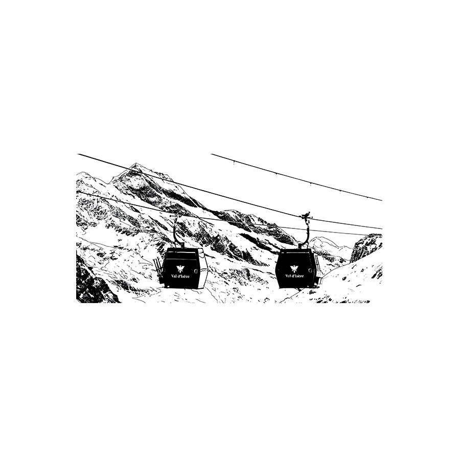 Mug dessin traits télécabine Val d'Isère – Image 3