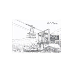 Magnet dessin traits téléphérique Val d'Isère