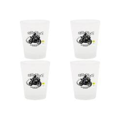 Lot de 4 verres dessin moto et borne Megève