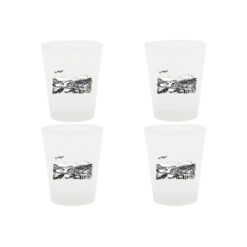 Lot de 4 verres dessin traits La Plagne