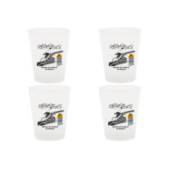 Lot de 4 verres dessin vélo et borne Megève