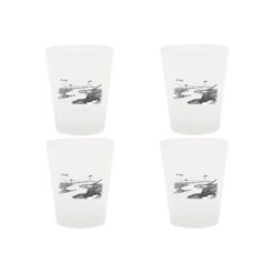 Lot de 4 verres dessin traits Lac d'Annecy