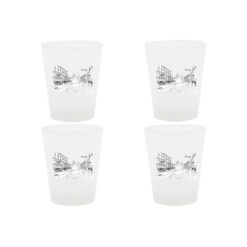 Lot de 4 verres dessin traits Prison Annecy