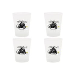 Lot de 4 verres dessin moto et borne Col Forclaz