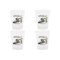 Lot de 4 verres dessin velo et borne Col des Aravis