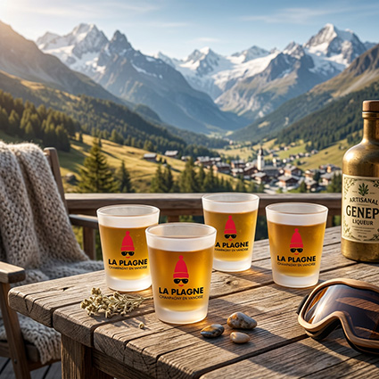 Lot de 4 verres logo Champagny-en-Vanoise – Image 2