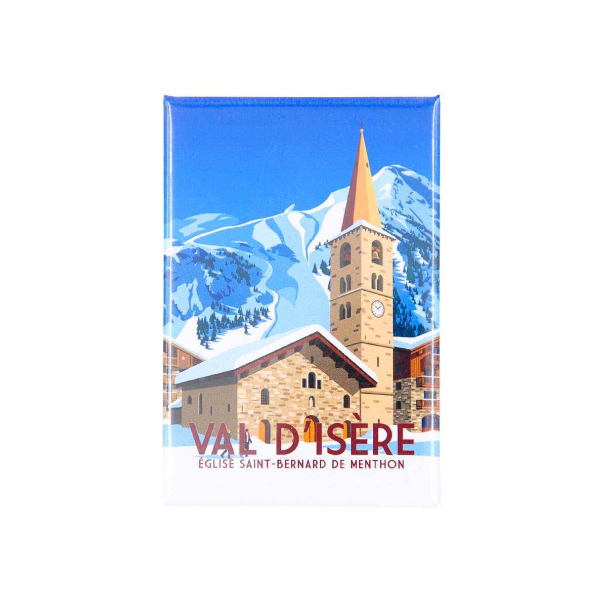 Magnet dessin église Val d'Isère