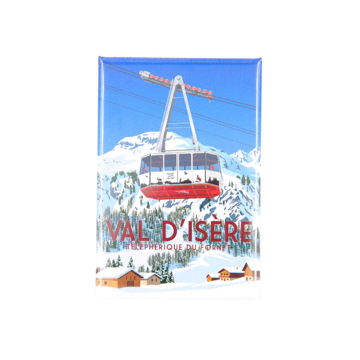 Magnet dessin téléphérique Fornet Val d'Isère