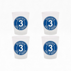 Lot de 4 verres piste bleu Val d'Isère