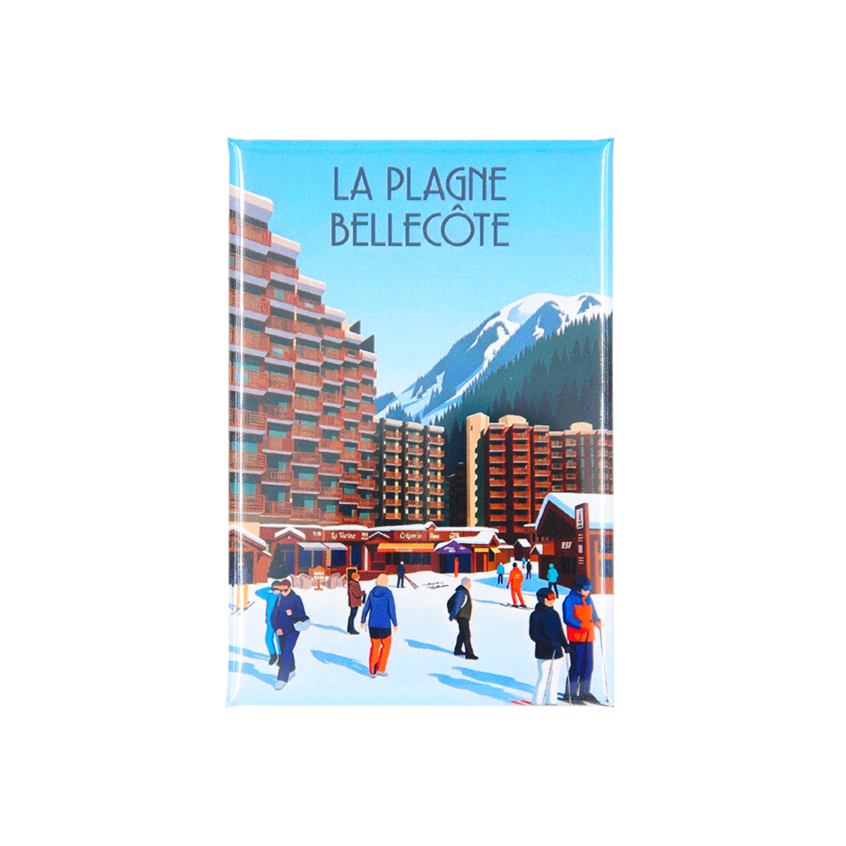 Magnet dessin La Plagne Bellecôte