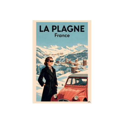 Affiche femme vintage La Plagne