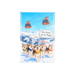 Magnet dessin huskys La Plagne