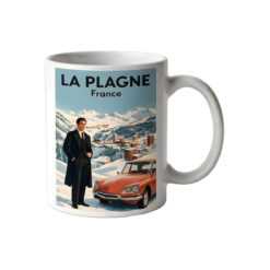 Mug dessin homme vintage La Plagne