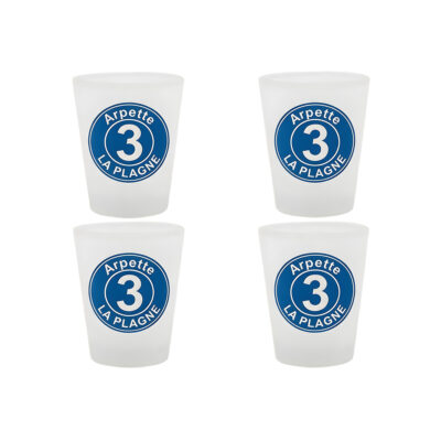 Lot de 4 verres piste bleu La Plagne