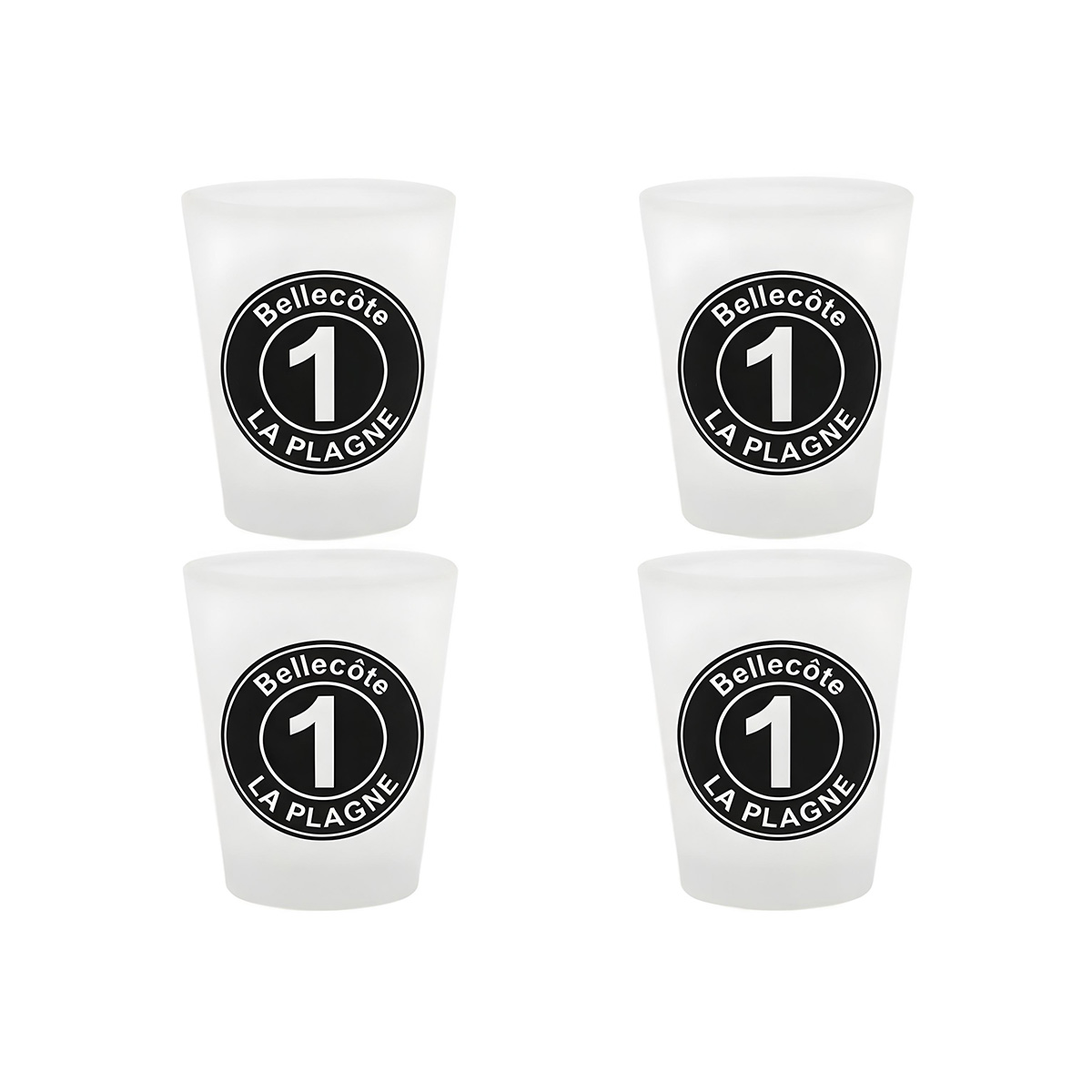 Lot de 4 verres piste noir La Plagne